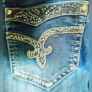 Women's Medium Wash Straight Rock Revival Jeans "Vivian" Tag Size 30 Inseam 31